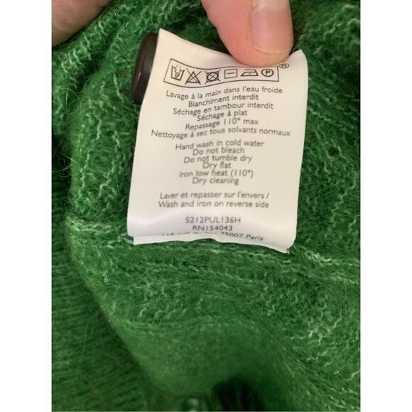Sezane Chiara Jumper mohair wool sweater green women's size XS - Picture 7 of 8